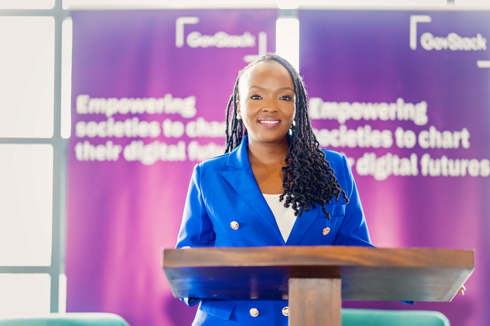 Hanisa Weru speaking at an event